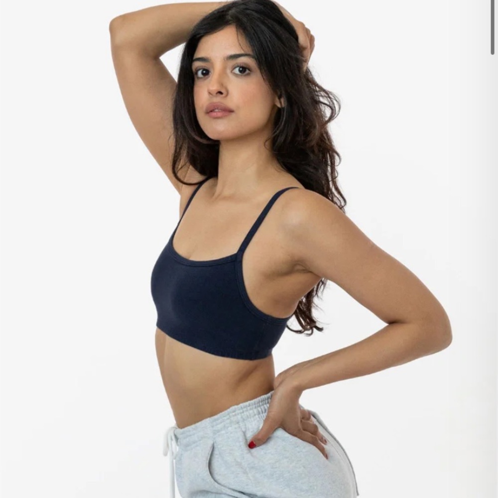 Los Angeles Apparel Navy garment dye basic bralette Size XS